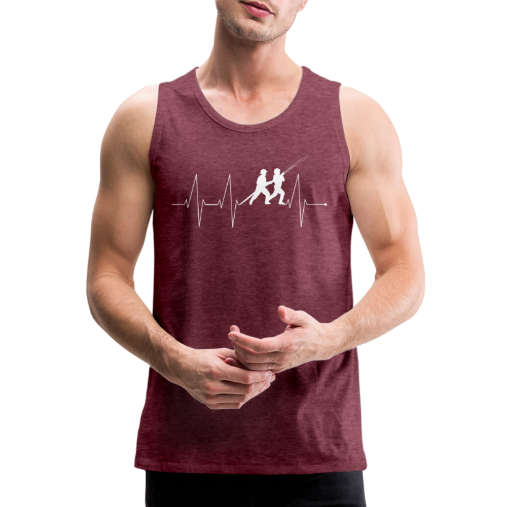 Herzschlag Feuerwehr - Männer Tank Top - Bordeauxrot meliert