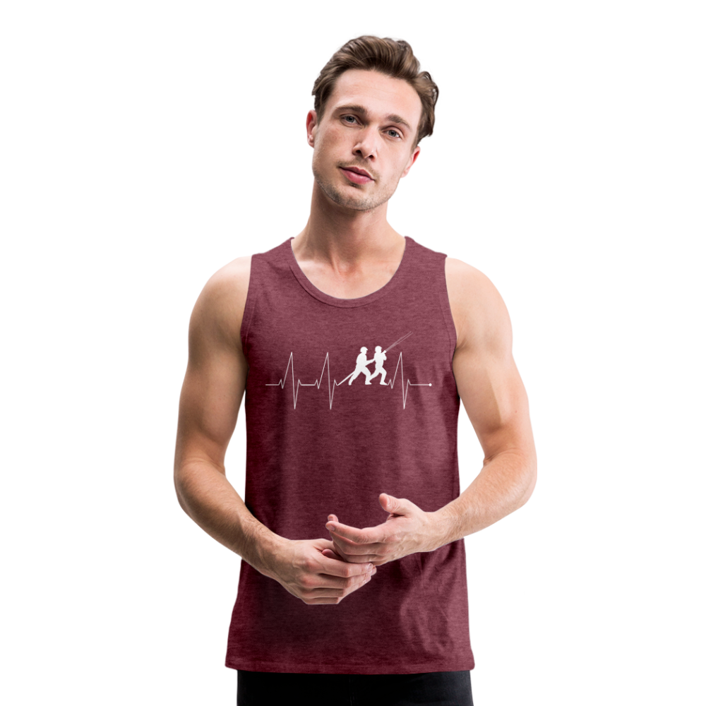 Herzschlag Feuerwehr - Männer Tank Top - Bordeauxrot meliert