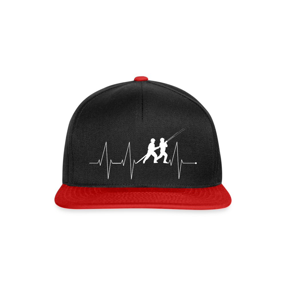 Herzschlag Feuerwehr - Snapback Cap - Schwarz/Rot