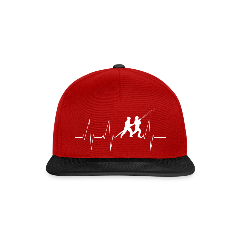 Herzschlag Feuerwehr - Snapback Cap - Rot/Schwarz
