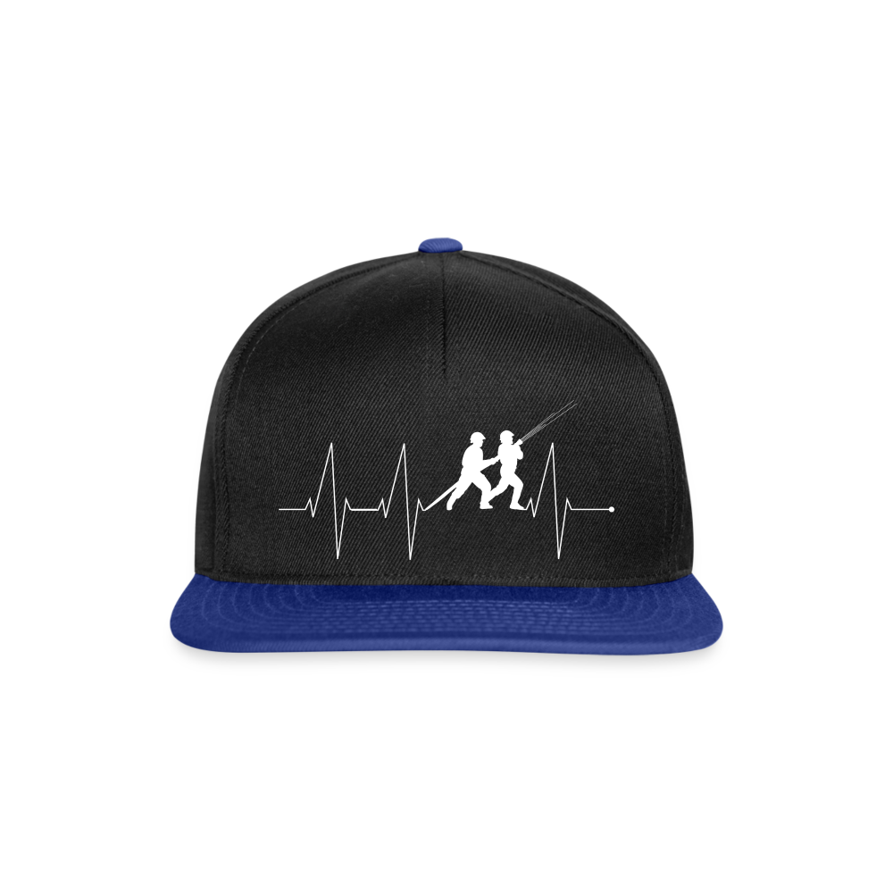 Herzschlag Feuerwehr - Snapback Cap - Schwarz/Königsblau