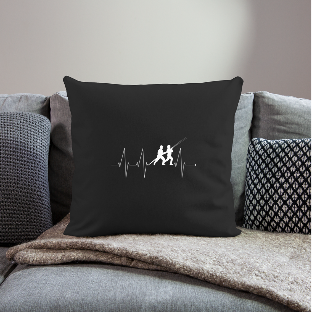 Herzschlag Feuerwehr - Sofakissen mit Füllung 44 x 44 cm - Schwarz