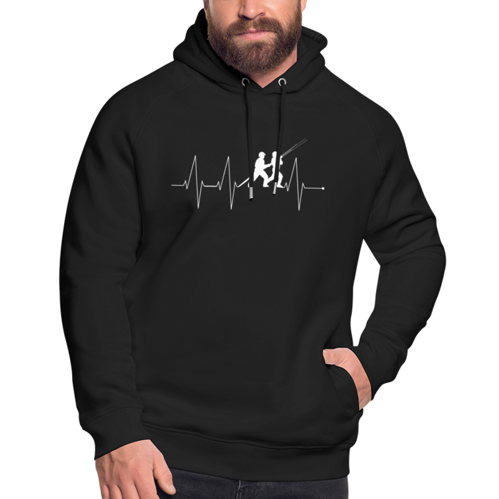 Herzschlag Feuerwehr - Unisex Bio-Hoodie - Schwarz