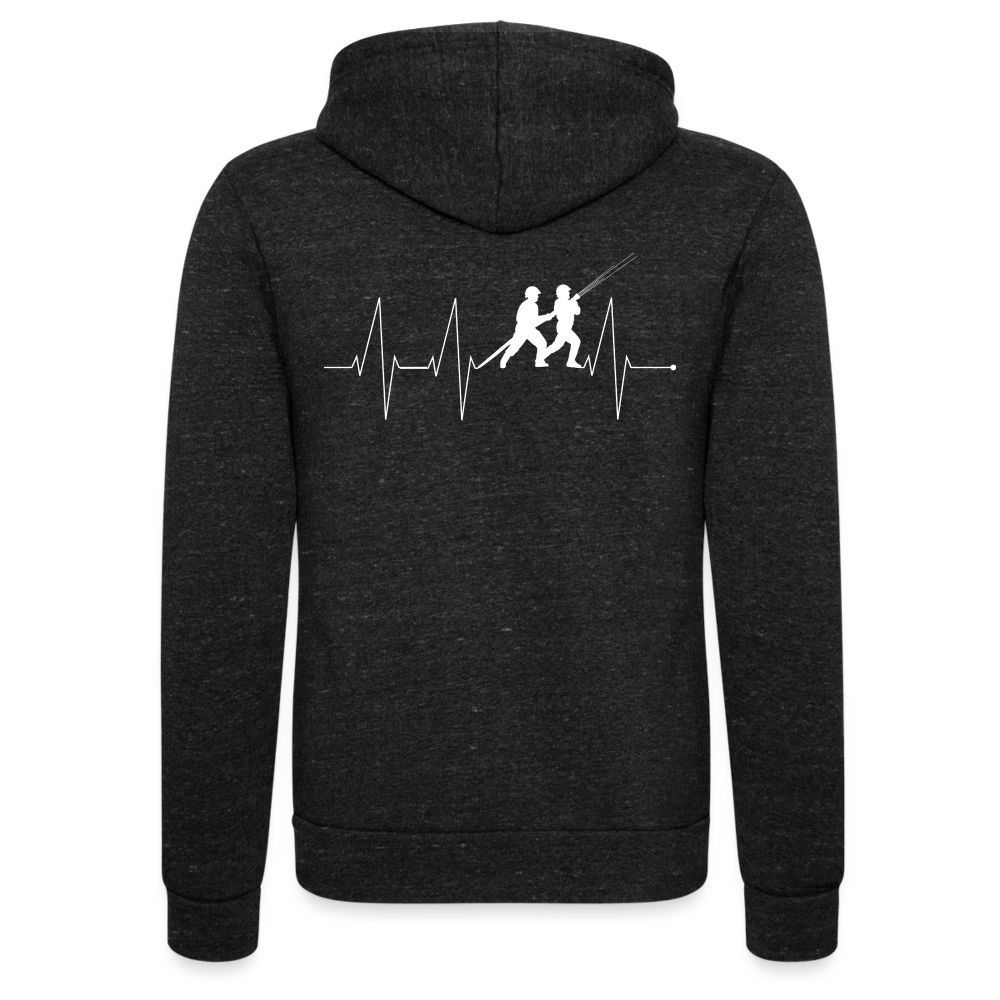 Herzschlag Feuerwehr - Unisex Tri-Blend Kapuzenjacke - Anthrazit