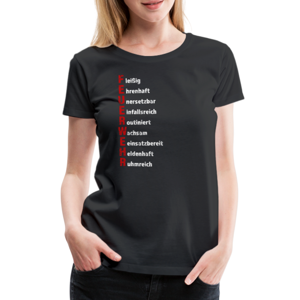Feuerwehr Schriftzug - Frauen T-Shirt - Schwarz
