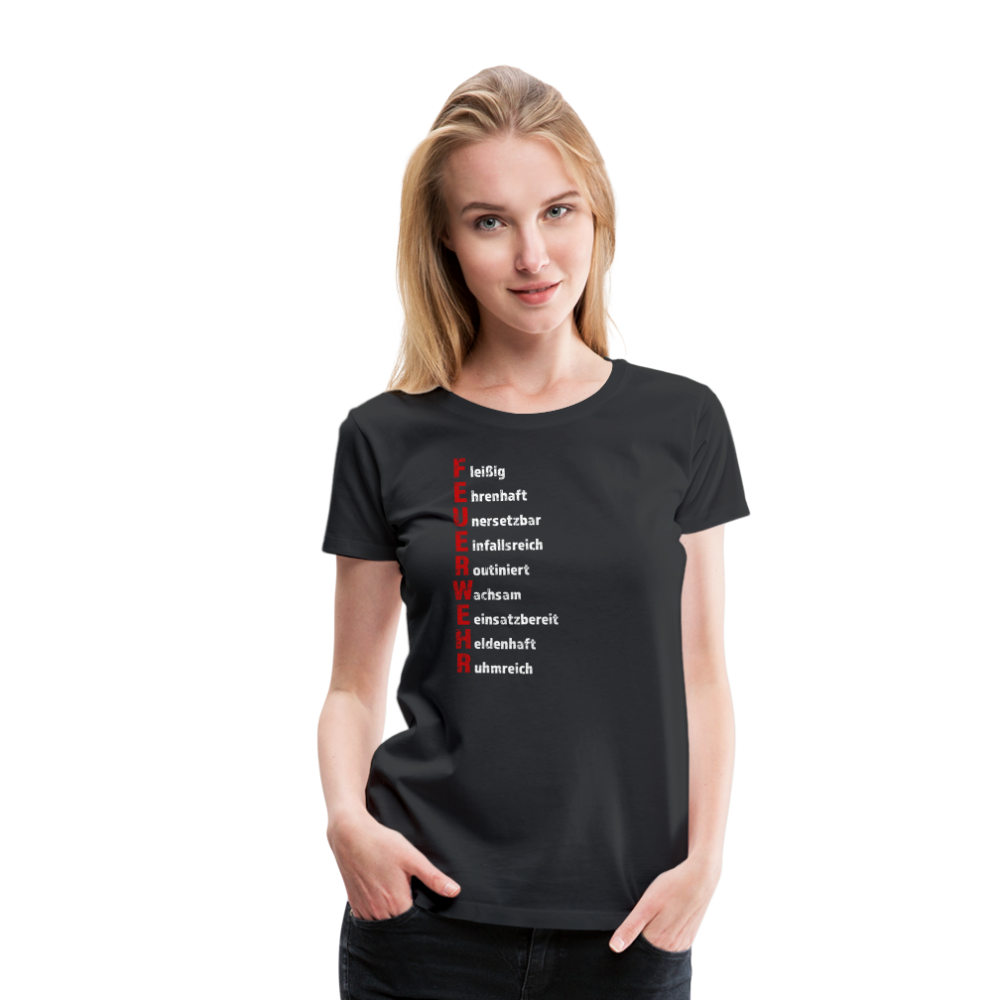 Feuerwehr Schriftzug - Frauen T-Shirt - Schwarz