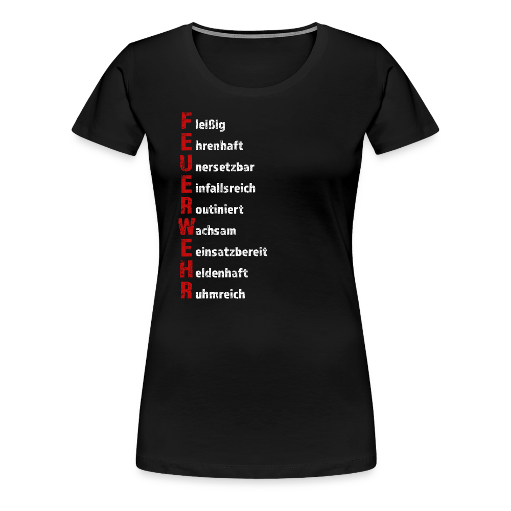 Feuerwehr Schriftzug - Frauen T-Shirt - Schwarz