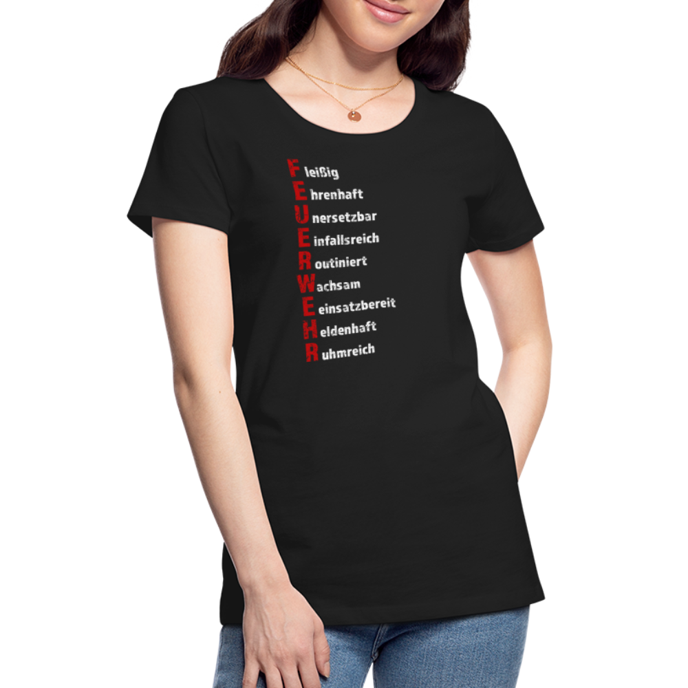 Feuerwehr Schriftzug - Frauen T-Shirt - Schwarz