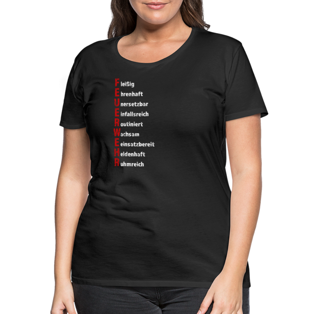 Feuerwehr Schriftzug - Frauen T-Shirt - Schwarz