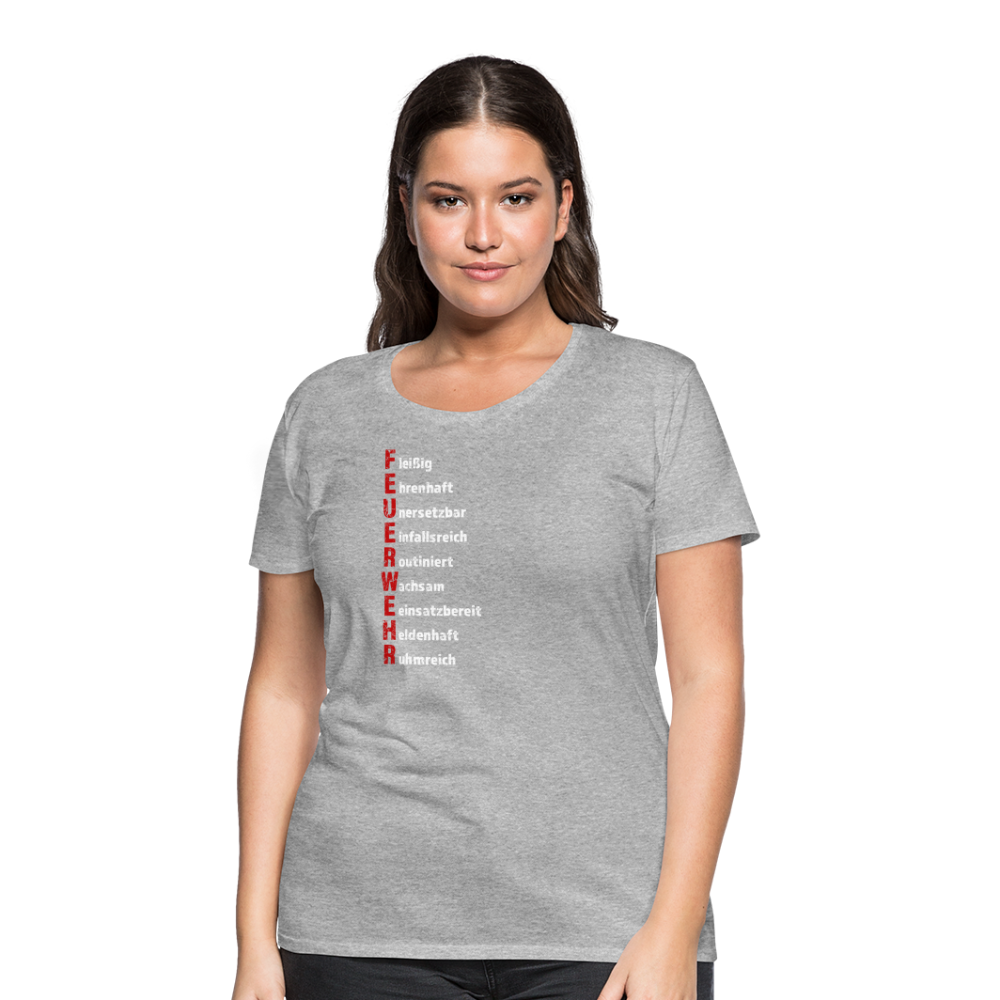 Feuerwehr Schriftzug - Frauen T-Shirt - Grau meliert