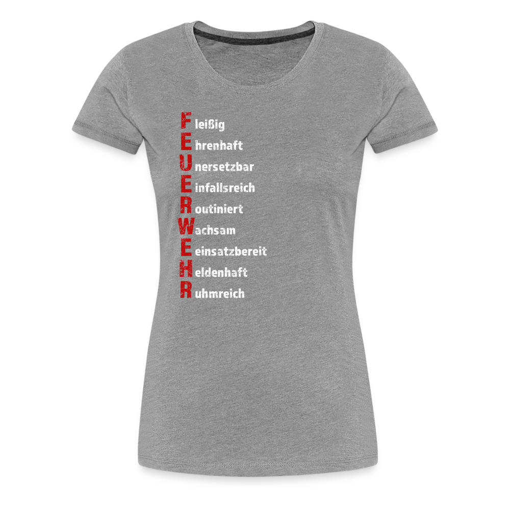 Feuerwehr Schriftzug - Frauen T-Shirt - Grau meliert