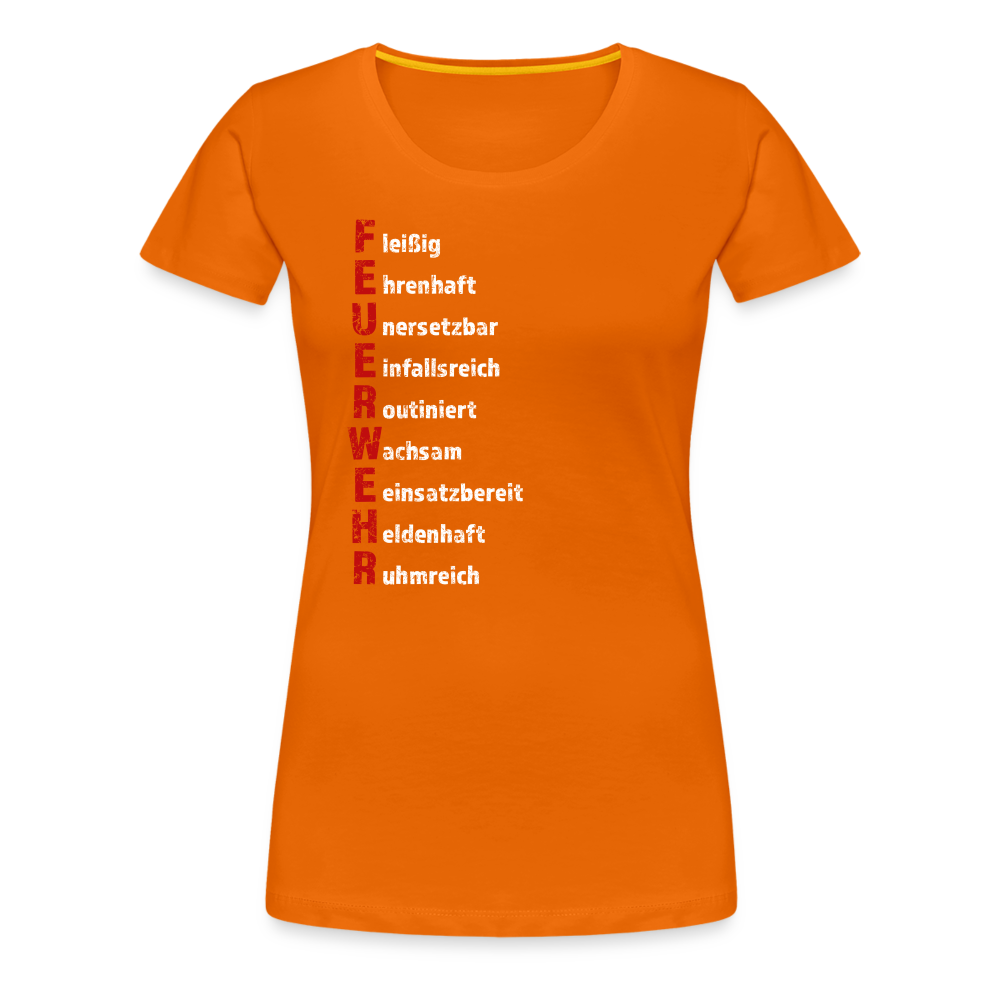 Feuerwehr Schriftzug - Frauen T-Shirt - Orange