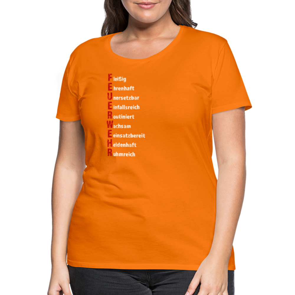 Feuerwehr Schriftzug - Frauen T-Shirt - Orange