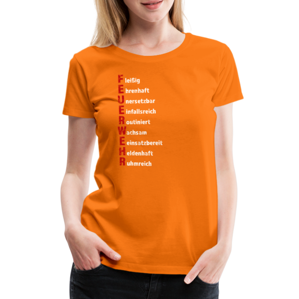 Feuerwehr Schriftzug - Frauen T-Shirt - Orange