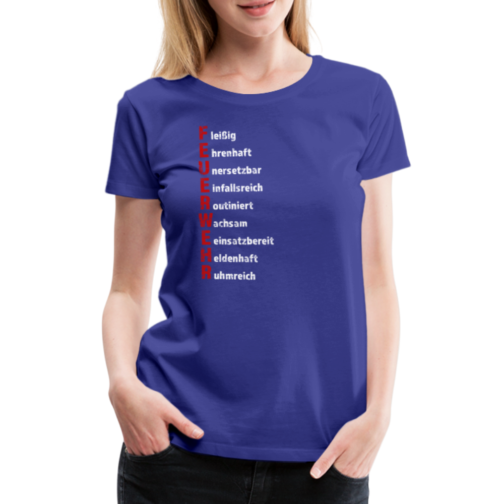 Feuerwehr Schriftzug - Frauen T-Shirt - Königsblau