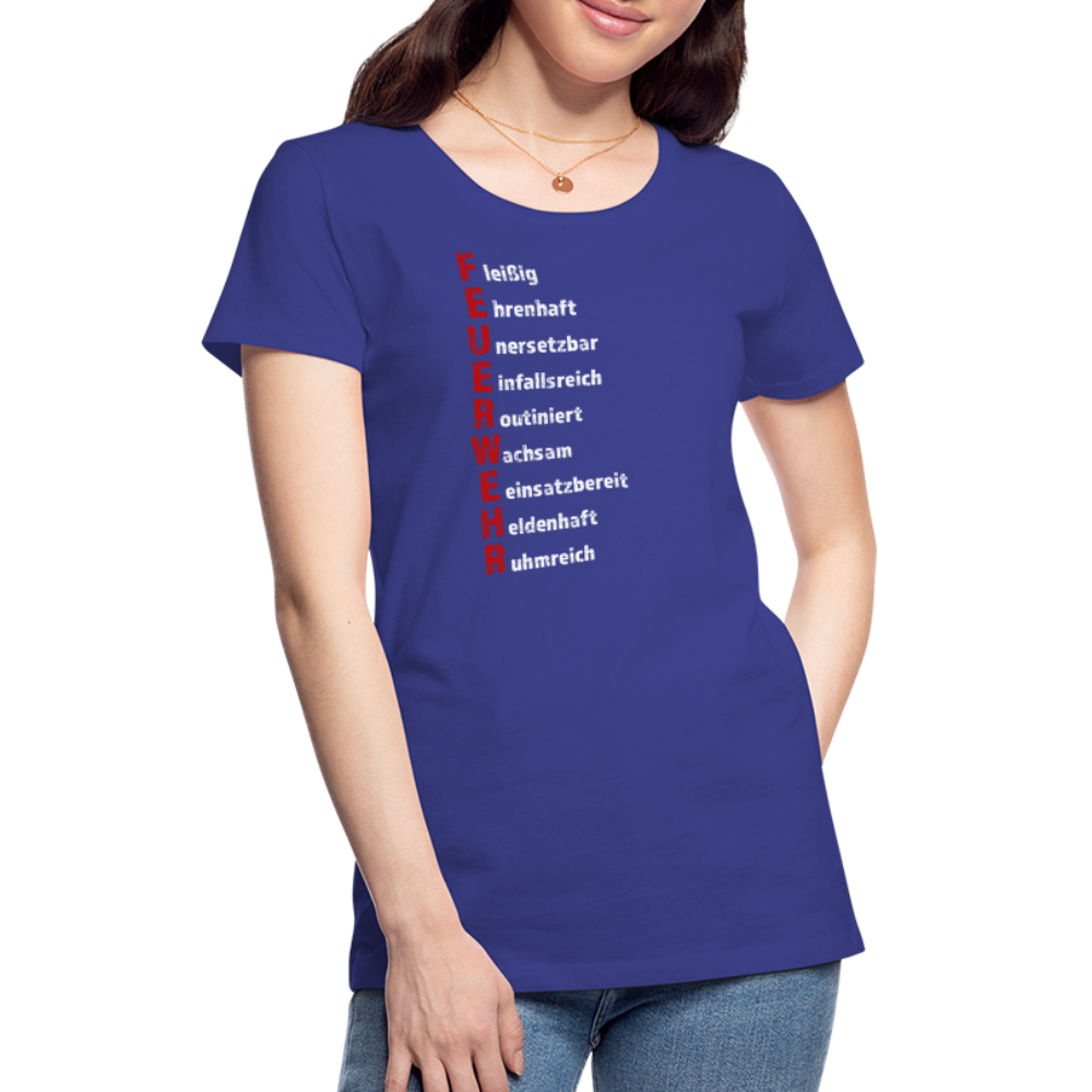 Feuerwehr Schriftzug - Frauen T-Shirt - Königsblau