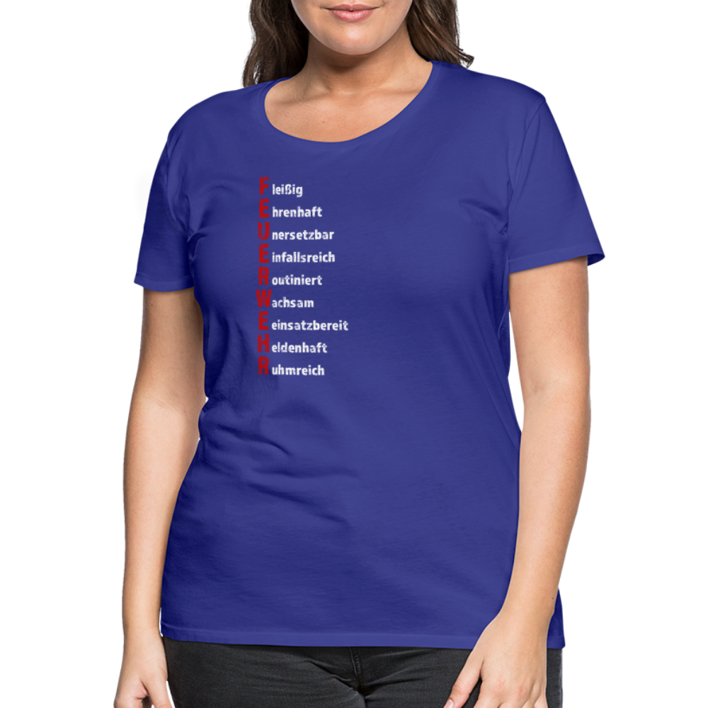 Feuerwehr Schriftzug - Frauen T-Shirt - Königsblau