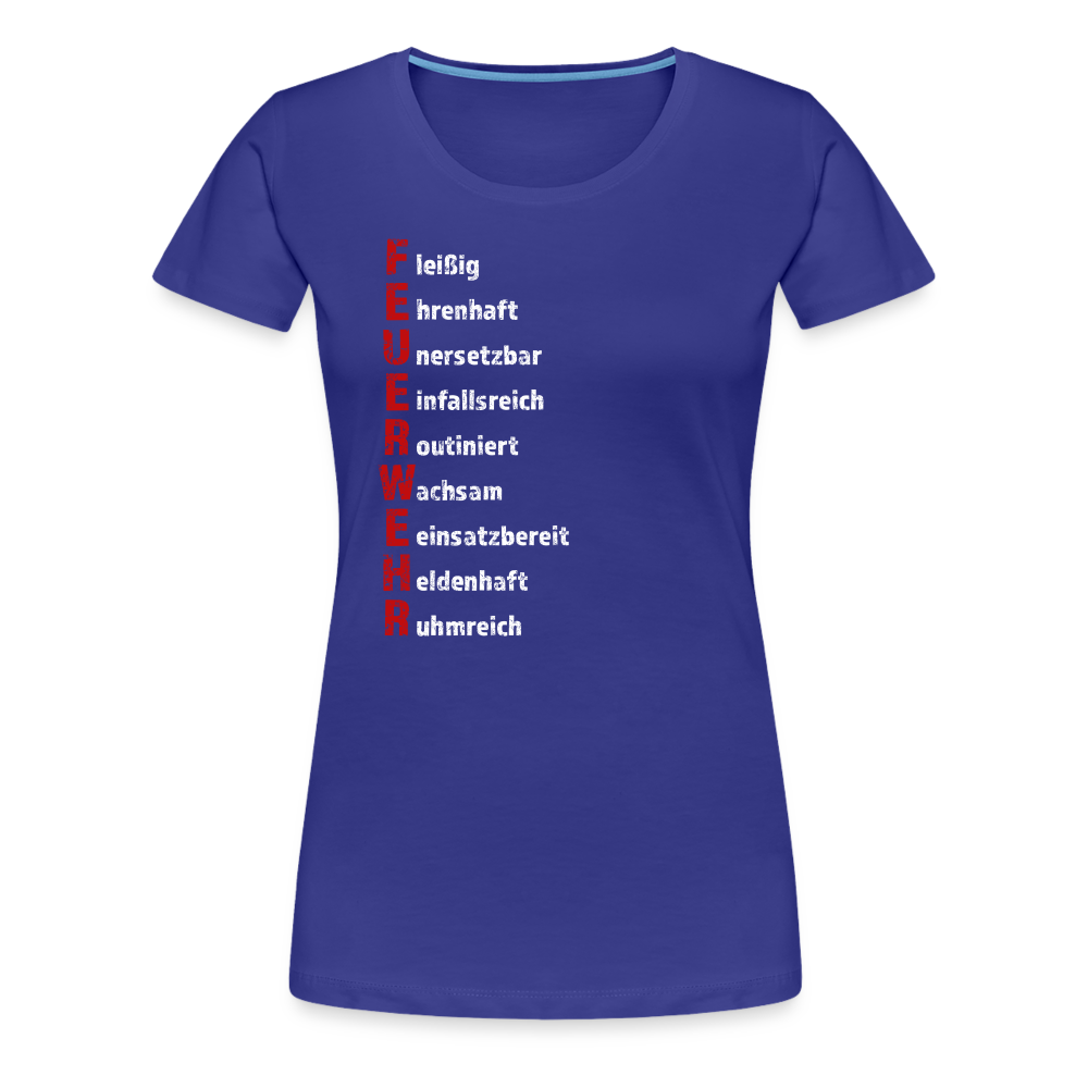 Feuerwehr Schriftzug - Frauen T-Shirt - Königsblau