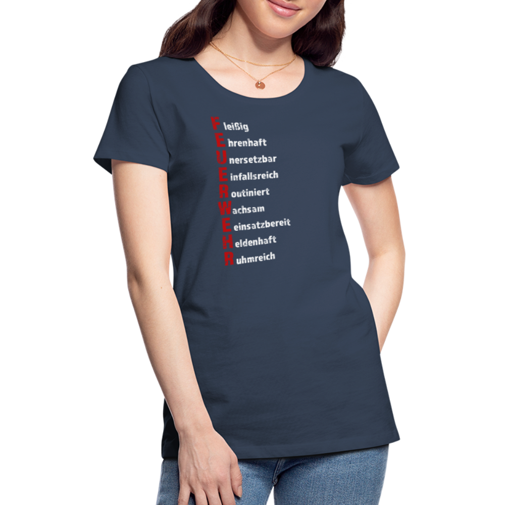 Feuerwehr Schriftzug - Frauen T-Shirt - Navy