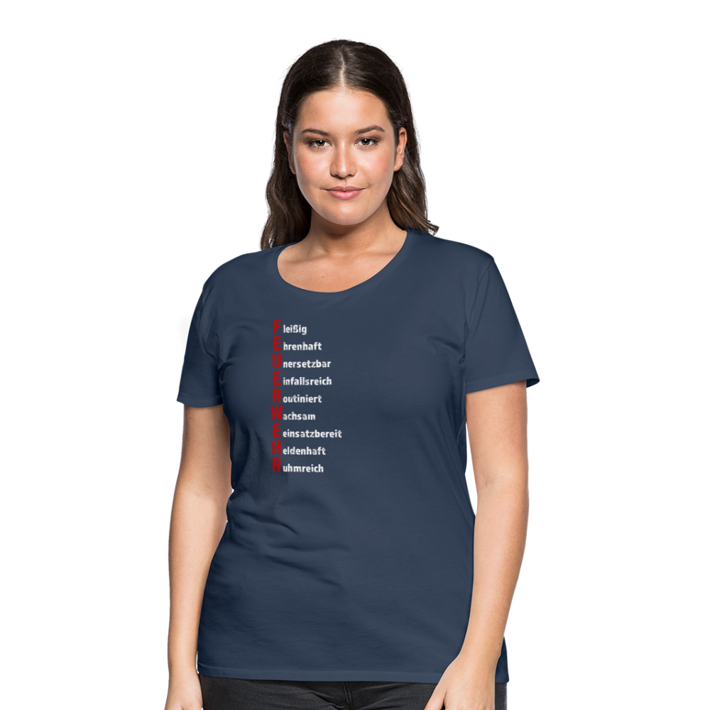 Feuerwehr Schriftzug - Frauen T-Shirt - Navy