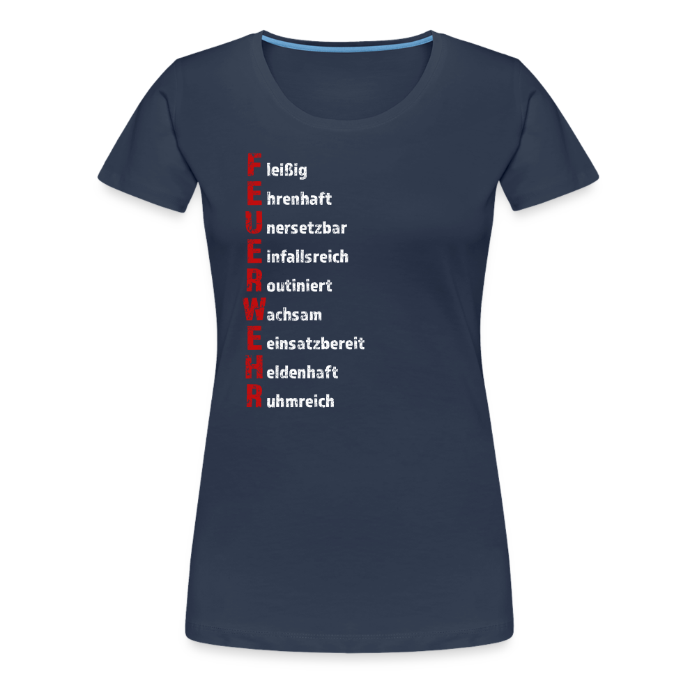 Feuerwehr Schriftzug - Frauen T-Shirt - Navy