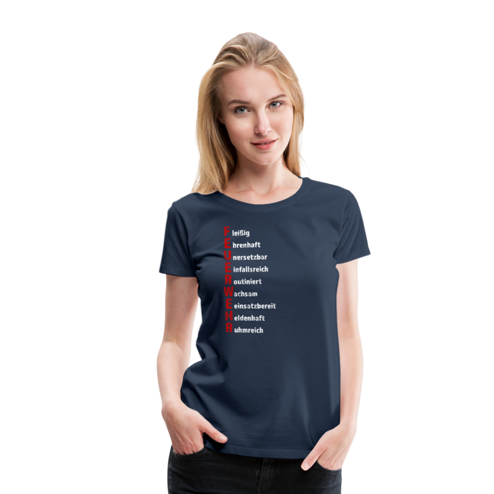 Feuerwehr Schriftzug - Frauen T-Shirt - Navy