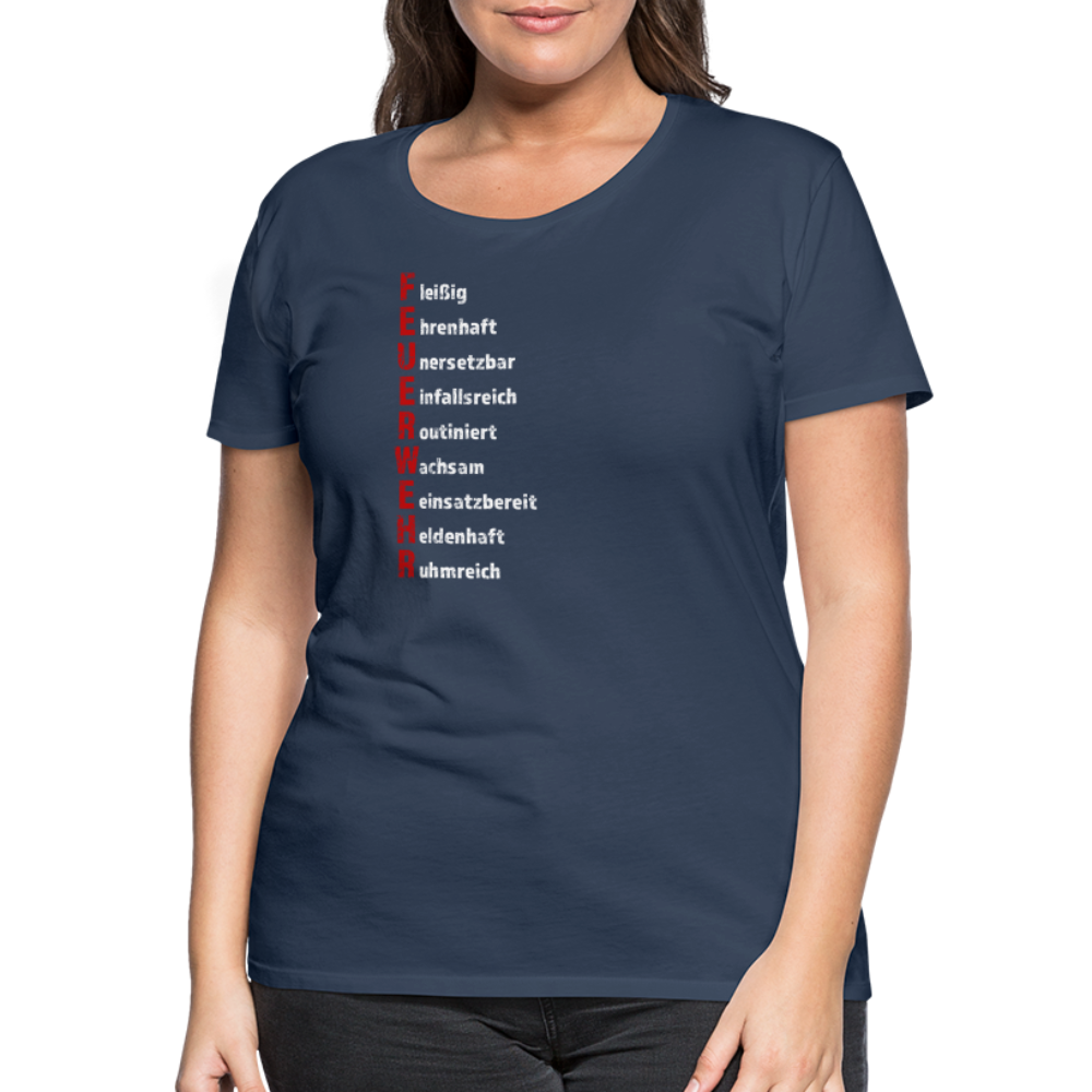 Feuerwehr Schriftzug - Frauen T-Shirt - Navy