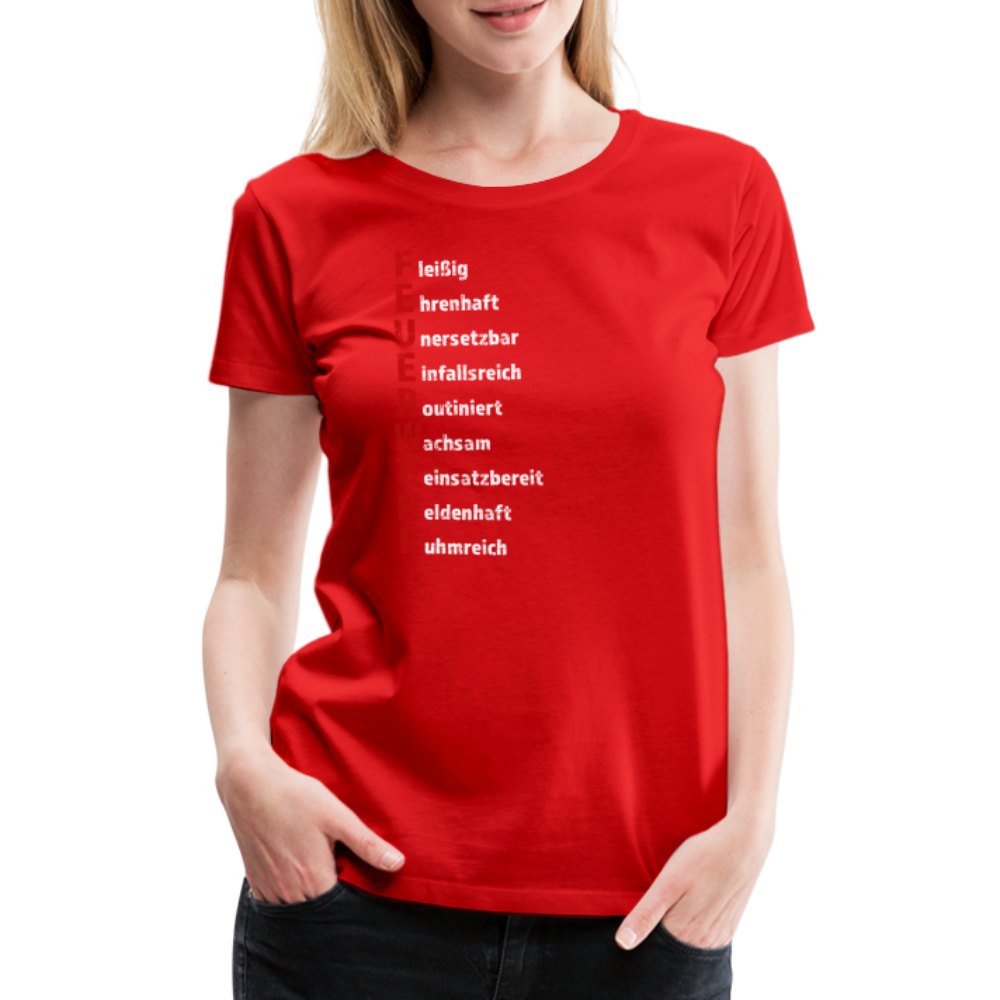 Feuerwehr Schriftzug - Frauen T-Shirt - Rot