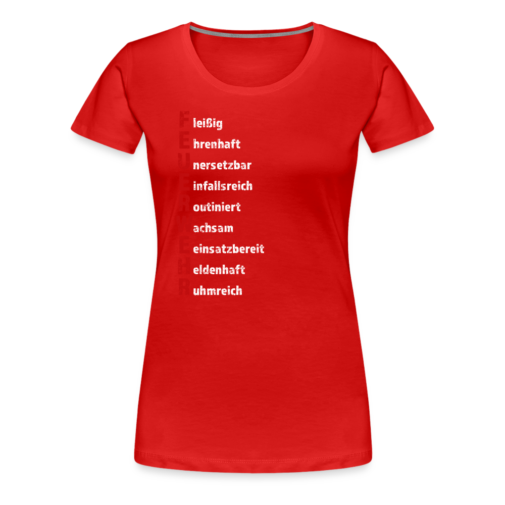 Feuerwehr Schriftzug - Frauen T-Shirt - Rot