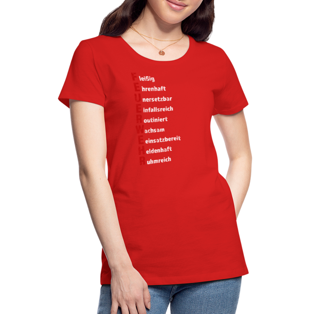 Feuerwehr Schriftzug - Frauen T-Shirt - Rot