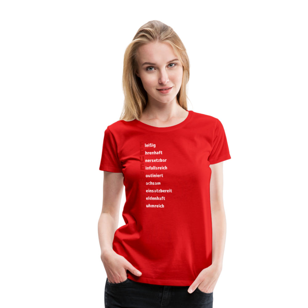 Feuerwehr Schriftzug - Frauen T-Shirt - Rot