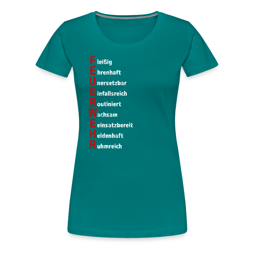 Feuerwehr Schriftzug - Frauen T-Shirt - Divablau