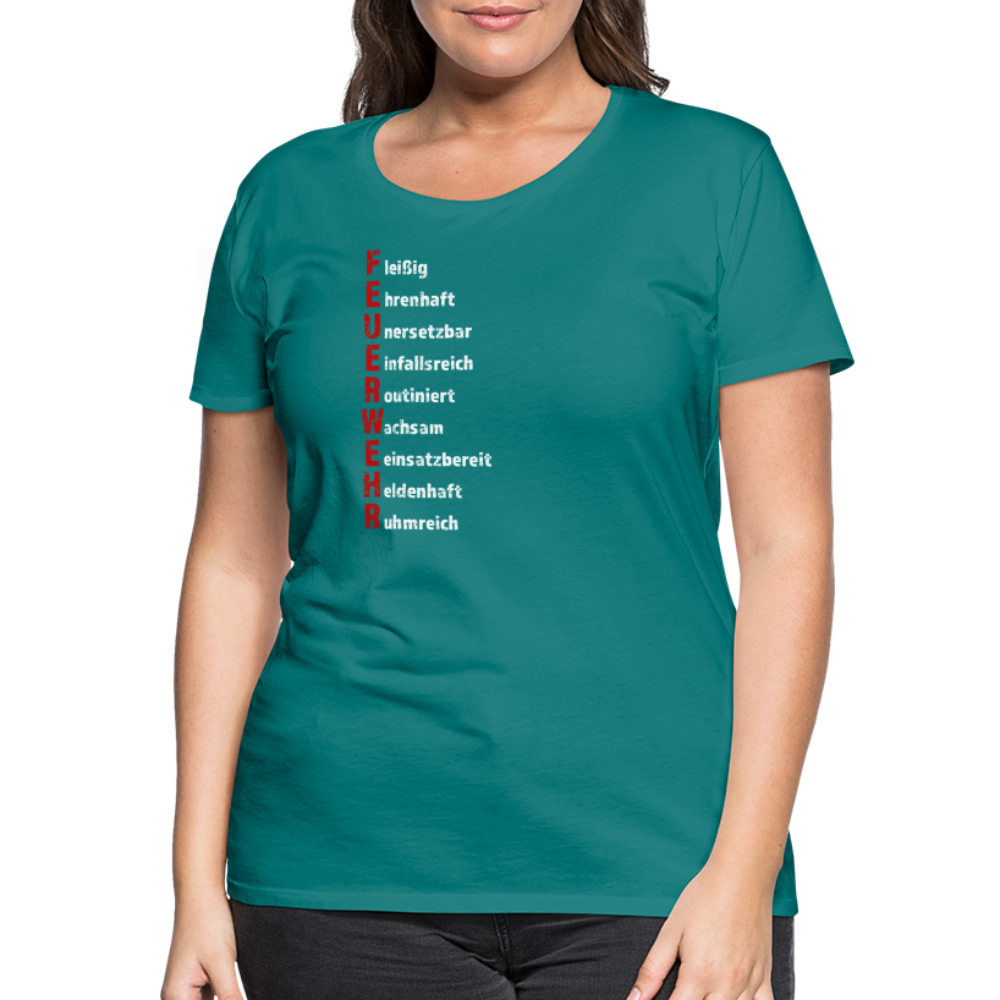 Feuerwehr Schriftzug - Frauen T-Shirt - Divablau