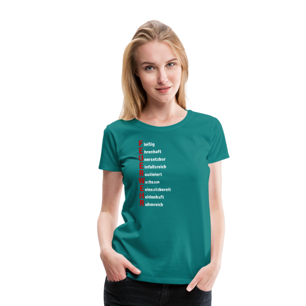 Feuerwehr Schriftzug - Frauen T-Shirt - Divablau