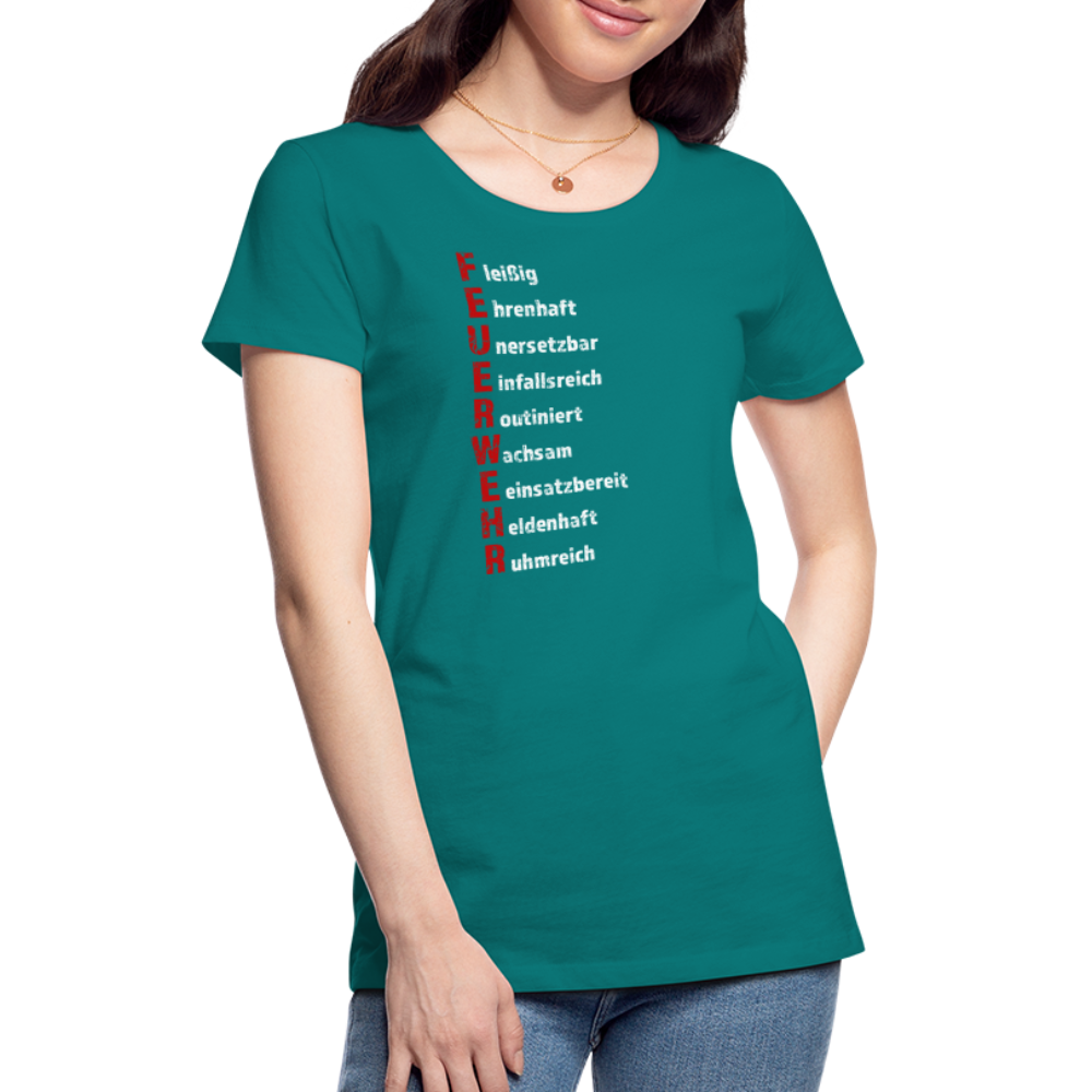 Feuerwehr Schriftzug - Frauen T-Shirt - Divablau