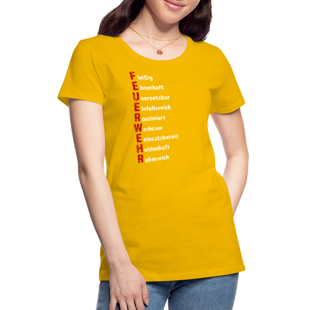 Feuerwehr Schriftzug - Frauen T-Shirt - Sonnengelb