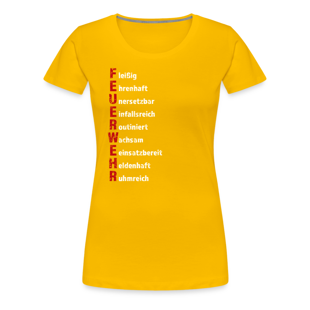 Feuerwehr Schriftzug - Frauen T-Shirt - Sonnengelb