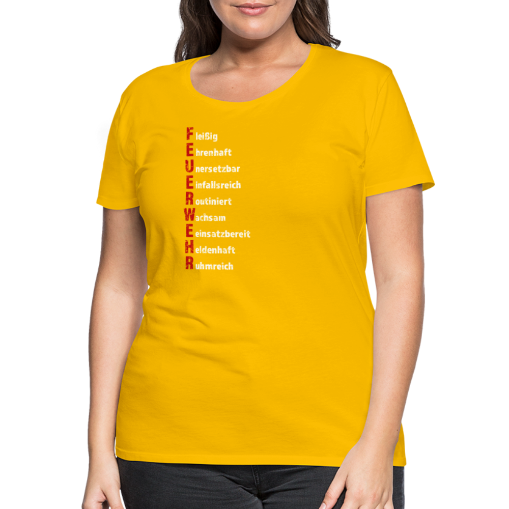 Feuerwehr Schriftzug - Frauen T-Shirt - Sonnengelb