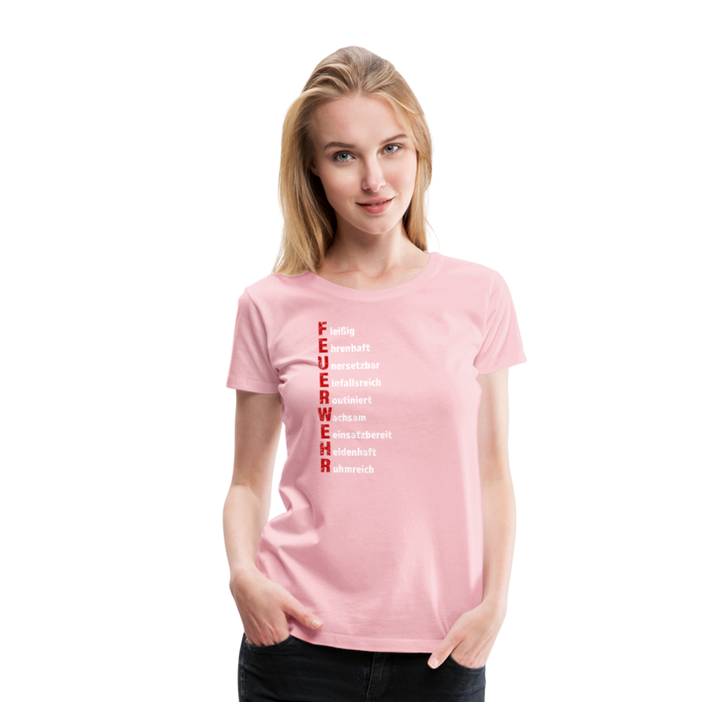 Feuerwehr Schriftzug - Frauen T-Shirt - Hellrosa