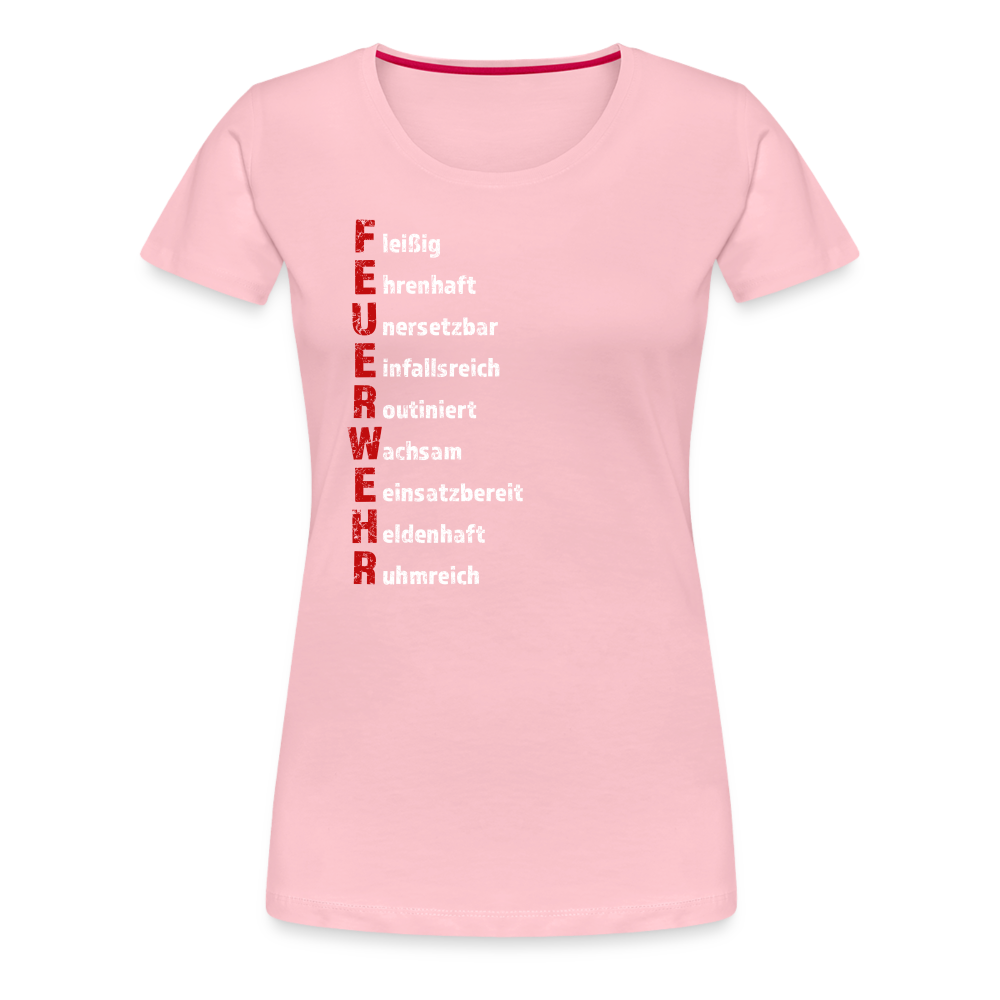 Feuerwehr Schriftzug - Frauen T-Shirt - Hellrosa