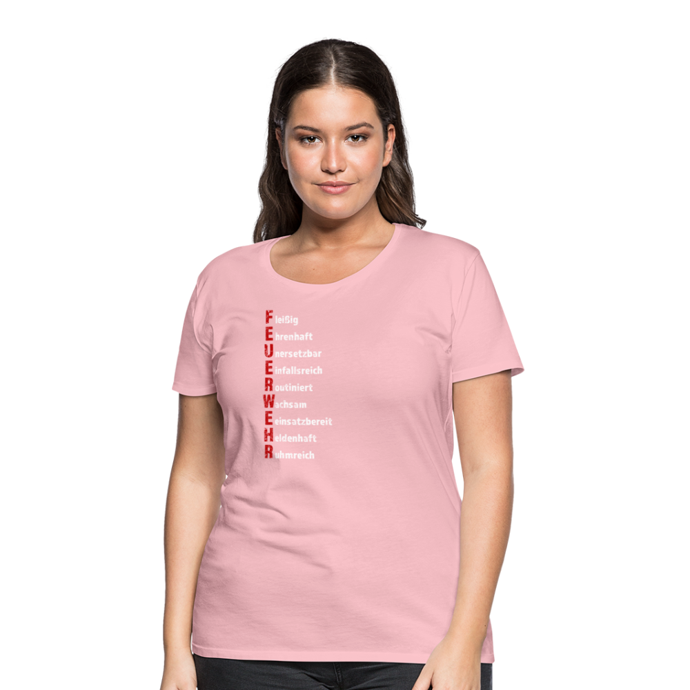 Feuerwehr Schriftzug - Frauen T-Shirt - Hellrosa