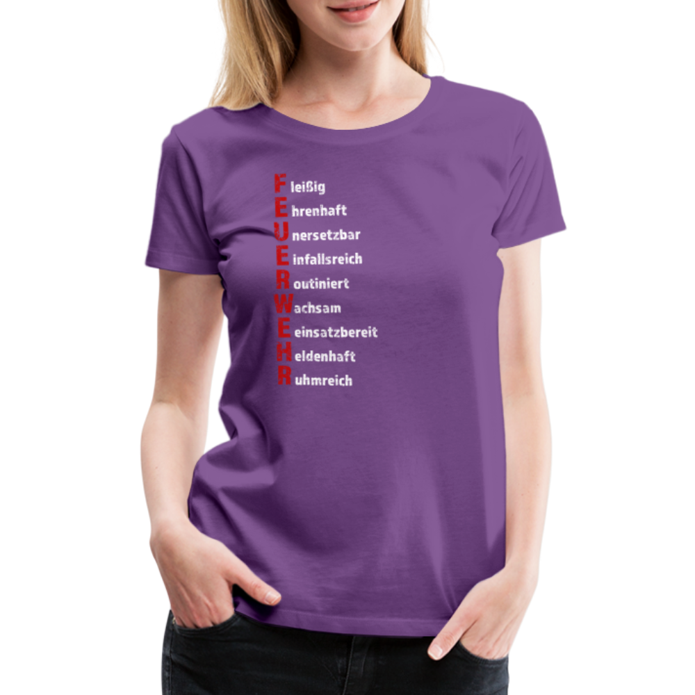 Feuerwehr Schriftzug - Frauen T-Shirt - Lila