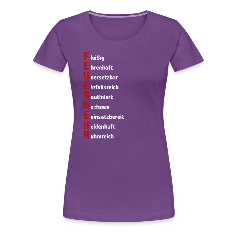 Feuerwehr Schriftzug - Frauen T-Shirt - Lila