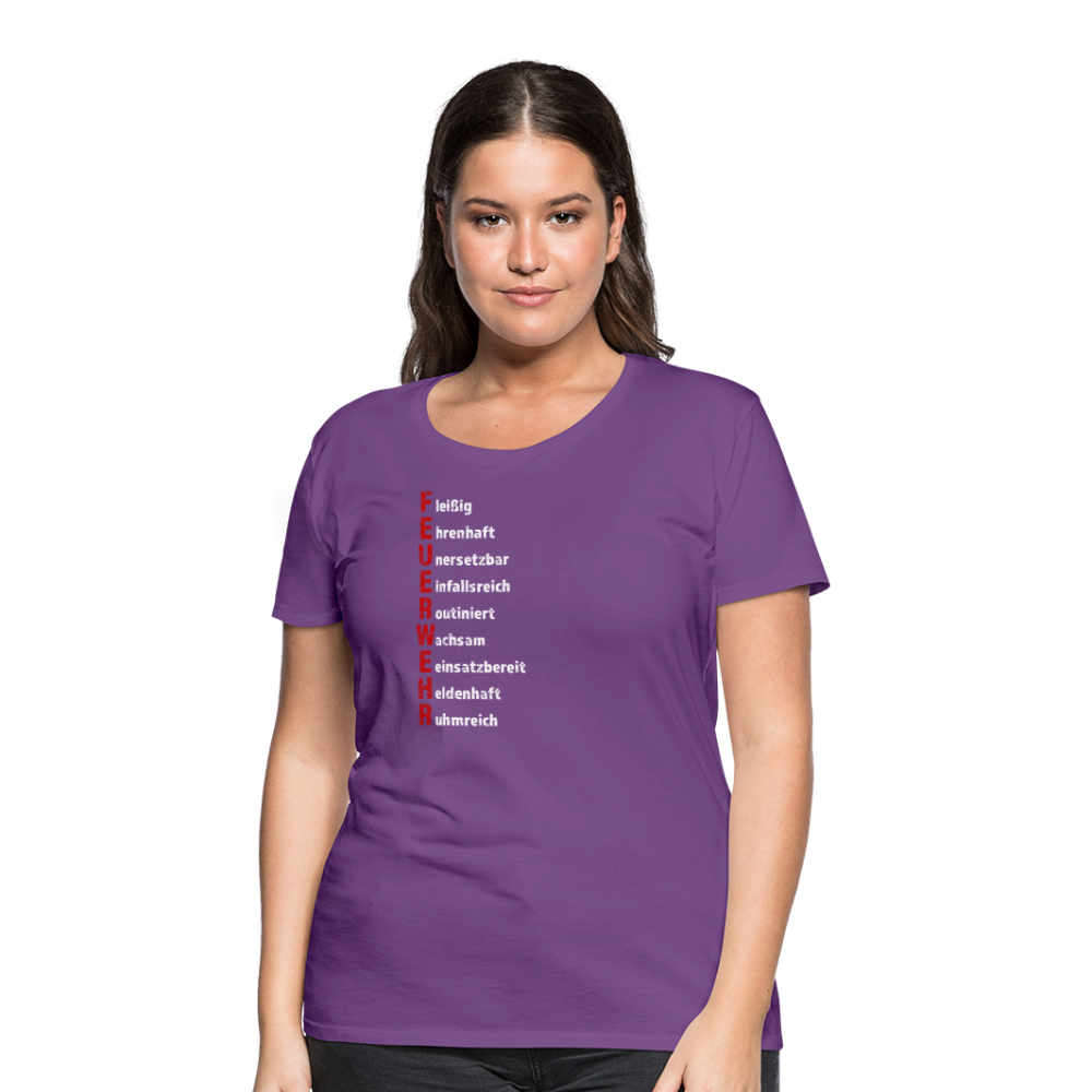 Feuerwehr Schriftzug - Frauen T-Shirt - Lila
