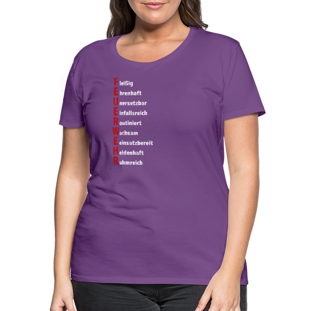 Feuerwehr Schriftzug - Frauen T-Shirt - Lila