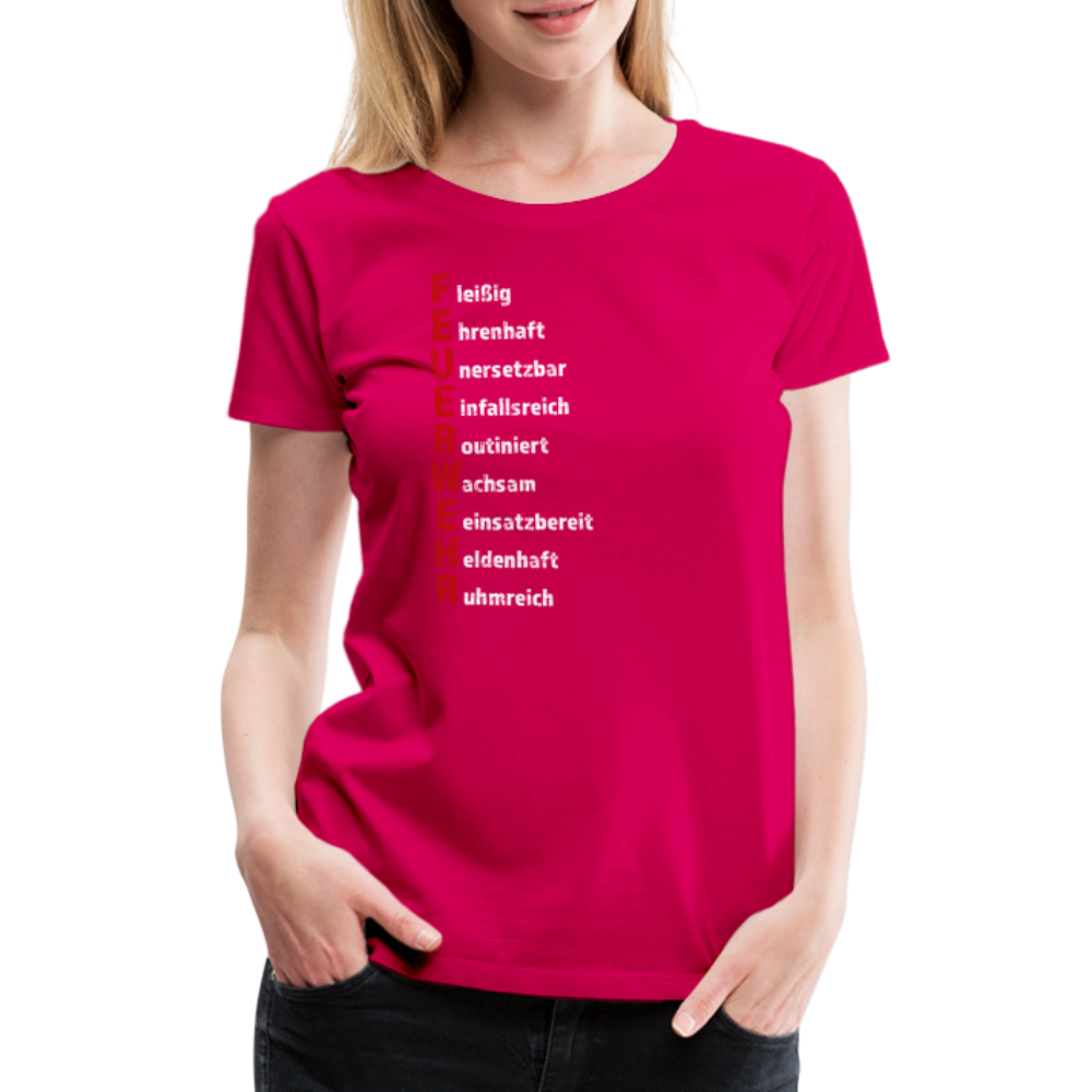 Feuerwehr Schriftzug - Frauen T-Shirt - dunkles Pink
