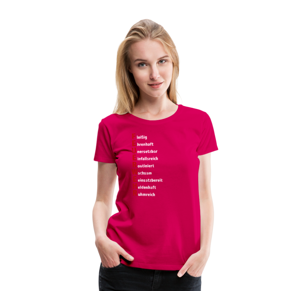 Feuerwehr Schriftzug - Frauen T-Shirt - dunkles Pink