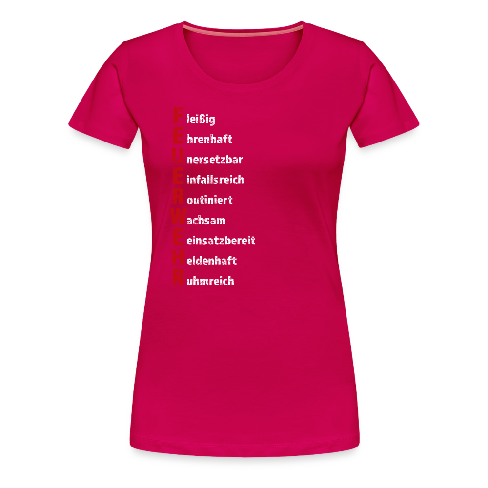 Feuerwehr Schriftzug - Frauen T-Shirt - dunkles Pink