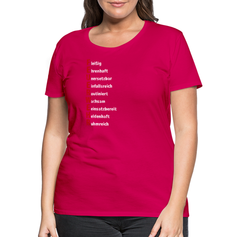 Feuerwehr Schriftzug - Frauen T-Shirt - dunkles Pink