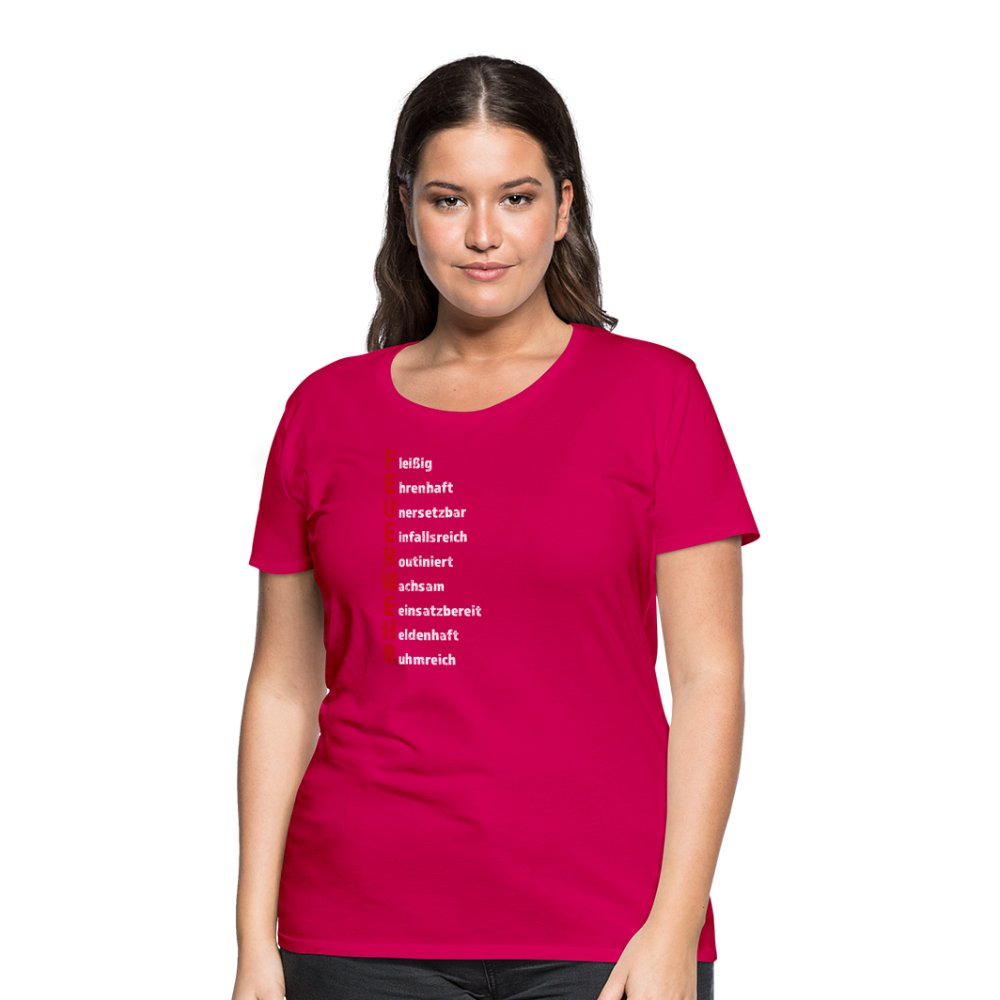 Feuerwehr Schriftzug - Frauen T-Shirt - dunkles Pink